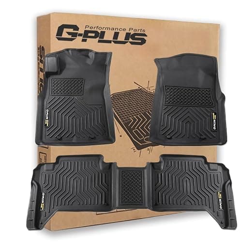 G-PLUS Floor Mats Compatible with Toyota Tacoma 2005-2015 Double Cab All Weather Full Cover Protection TPE Car Floor Cargo Liners Accessories 3 Piece,Black - Image 1