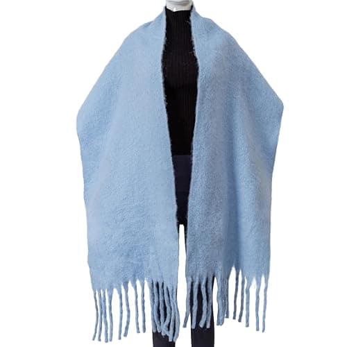 AUSEKALY Women's Scarf Big Colorful Thick Blanket Wrap Winter Oversized Warm Chunky Scarves Solid thumbnail 3