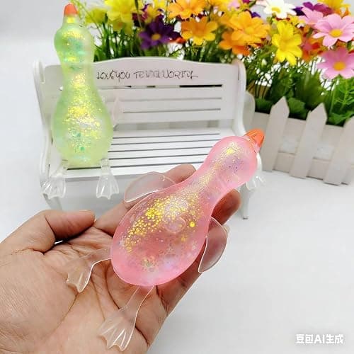 Cute Duck Squishy Sugar Stress Ball,Soft Duck Stress Relief Sugar Ball Squishy Ultra Squishy and Moldable Slow Rise Relaxing (Pink) thumbnail 6