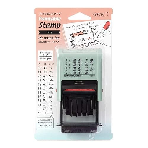 DESIGNPHIL 35452006 Midori Stamp Rotating Stamp Date Cat Pattern - Image 1