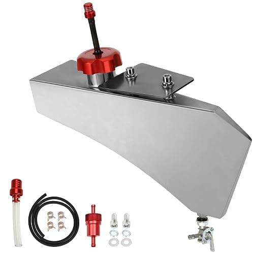 RZEOZU Mini Bike Gas Fuel Tank Kit Replacement for Mega Moto MMB80 MMB105 Monster Moto 80cc Parts Coleman RB100 RT100 Oryxearth 105cc Minibike Assembly Accessories Stainless Steel - Image 1