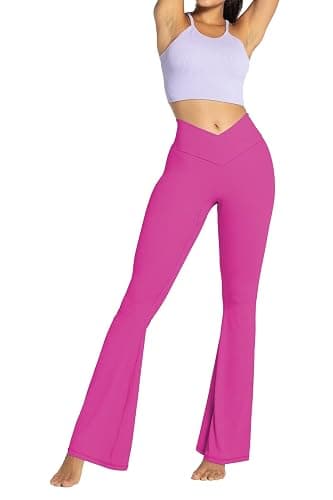 Sunzel Womens Flare Leggings No Front Seam Flare Yoga Pants with Tummy Control Crossover High Waist - 28" / 30" / 32" / 34" thumbnail 7