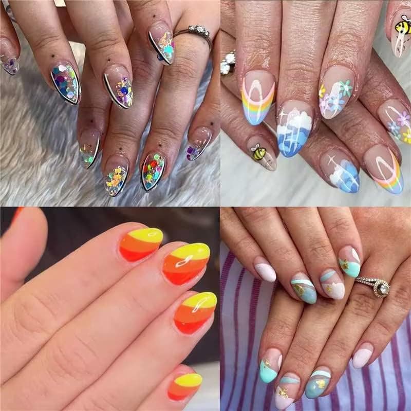 UNA GELLA Short Almond Fake Nails 21 6pcs Pre-shape Gel Acrylic Nail Tips for Full Cover Nail Extension Home DIY Nail Salon 12 Sizes Gelly Tips thumbnail 9