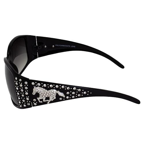 Rodeo Queen 2 Pairs of Fashion & Studded Sunglasses for Women Black Frame w/Metal Accent Piece Bling Rhinestones & Smoke Gradient Lenses thumbnail 6