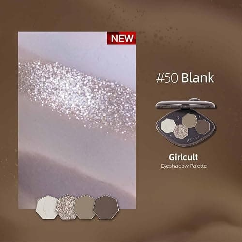 GIRLCULT 4-Color Eyeshadow Palette - Highly Pigmented Matte & Glitter Long-Lasting Eyeshadow Quad, Blendable Radiant Finish with Built-in Mirror for Precision Application #50 thumbnail 2
