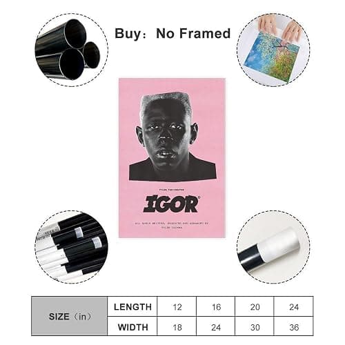 OUNCLA Rapper The Creator Igor Music Album Art Deco Poster Poster Bedroom Decor Sports Landscape Office Room Decor Gift Style:Unframe 12x18inch(30x45cm) thumbnail 2