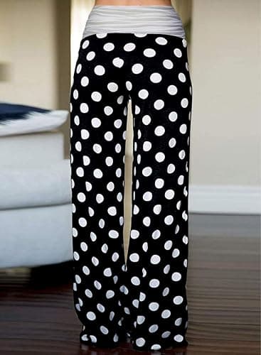 Gracyoga Women's Comfy Pajama Pants Wide Leg Lounge Palazzo Yoga Pants Stretch Casual Floral Print Fold Waist Pants thumbnail 3