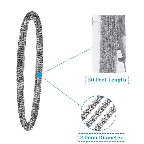 50 Feet Stainless Steel Chains for Jewelry Making, Anezus Jewelry Chain Bulk Small Metal Chains with 100 Jump Rings 30 Lobster Clasps for Necklace Making Bracelet DIY thumbnail 4