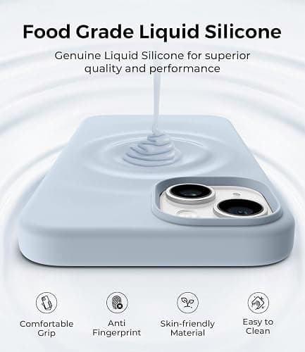 AOTESIER Compatible with iPhone 14 Case, Full Body Food-Grade Silicone Wear-Resistant, Anti-Drop Protection with Soft Anti-Scratch Microfiber Lining Phone Case for iPhone 14, 6.1 inch,Baby Blue thumbnail 4