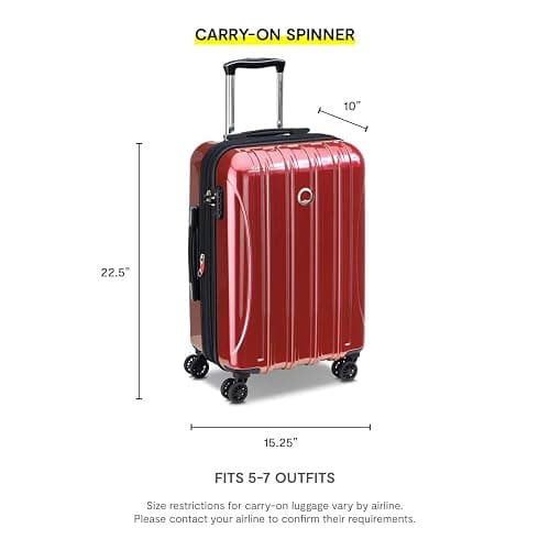 DELSEY PARIS Helium Aero Hardside Expandable Luggage with Spinner Wheels, Black, Carry-On 21 Inch thumbnail 2