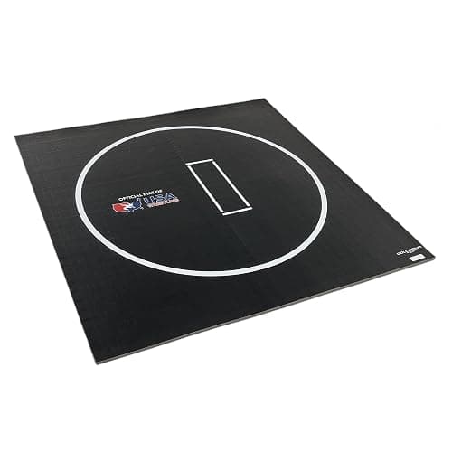 Dollamur 10'x10' Wrestling Mat, Navy, Gymnastics, with Circles - Image 1