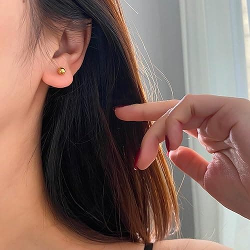LAURITAMI Stud Earrings for Women Men 20G Stainless Steel Cartilage Earrings with Sparkling Cubic Zirconia, Helix Earrings for Every Occasion thumbnail 4