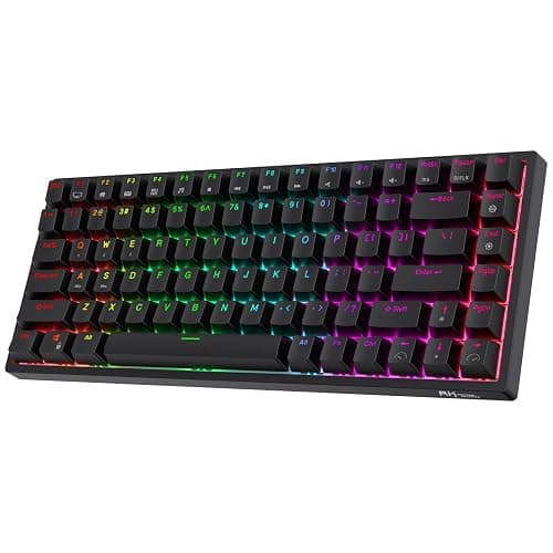 RK ROYAL KLUDGE RK84 Wireless RGB 75% Triple Mode BT5.0/2.4G/USB-C Hot Swappable Mechanical Keyboard, 84 Keys Wireless Gaming Keyboard w/High-Capacity Battery, Quiet Red Switch - Image 1