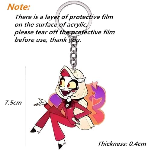 JinYu 5pcs Anime Keychain and 50pcs Stickers Acrylic Keyring for Backpack Bag Pendent Key Ornaments thumbnail 2