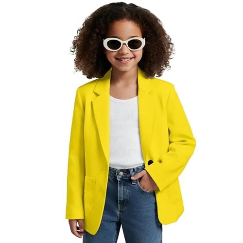 Pointodoor Girls Long Sleeve Blazers Casual One Button Blazer Suits Regular Fit Open Front Suit Jacket with Pocket - Image 1