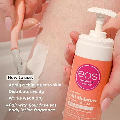 eos Shea Better Shave Cream for Women- Pink Citrus, 24-Hour Moisture, Made with Natural Shea, Doubles as an In-Shower Lotion, 7 fl oz thumbnail 3