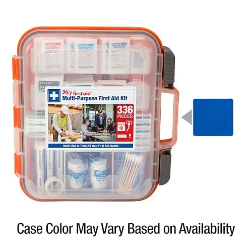 24/7 First Aid OSHA Compliant First aid Kit, All-Purpose 100-Person Emergency First Aid Kit for Business, Home, and Car in Plastic Case with Easy-Slide Latches, 336 Pieces thumbnail 10