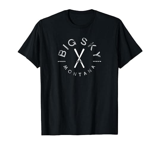 Big Sky Montana Vintage Graphic Ski T-Shirt - Image 1