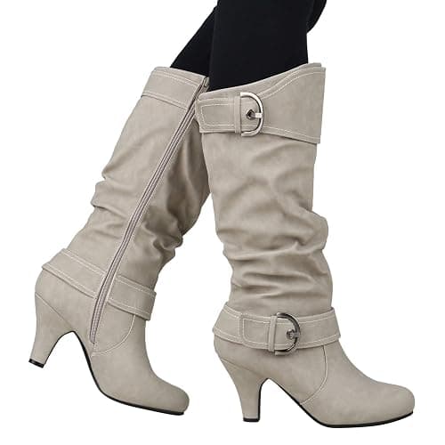 SCARPE VITA Damen Schnürstiefel Plateau Stiefel Retro Leder-Optik 157002 Creme Schnallen 38 thumbnail 5