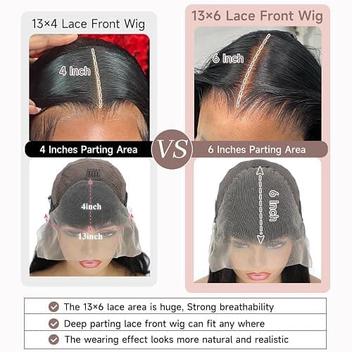 GBUN 24 Inch 13x6 HD Lace Front Wigs Human Hair Body Wave Lace Front Wigs Human Hair Pre Plucked 200% Density Transparent Lace Frontal Wigs Human Hair Lace Front Wigs Baby Hair Wig for Women - 24 Inch - 13x6 Lace Front Wigs Human Hair thumbnail 5