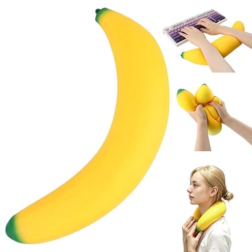 18In Giant Banana Squishy, Jumbo Squishy Banana Big Realistic Banana Moldable Soft Squeeze Large Slow Rising Stress Ball for Anxiety Stress Party Favor for Adults, Office Desk & Home - Image 1