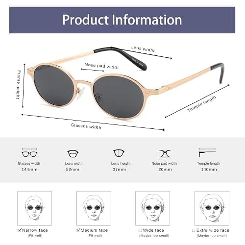 VIVIENFANG Polarized Retro Oval Sunglasses Womens Men Trendy 2026, Vintage Narrow Round Shades Chic 80 90s Sun Glasses VF2253 thumbnail 6