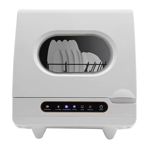 Portable Countertop Dishwasher, Mini Dishwasher, Full Panel Control Dish Washing Machine Portable Compact Dish Washing 5 Wash Programs of 2-6 Sets Dishes with 360° Spray Arms for Small-Sized Houses - Image 1