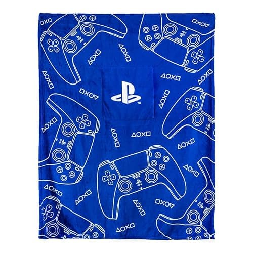 Paladone PlayStation 2-in-1 Cushion Blanket - Officially Licensed Travel Blanket, Foldable Soft Fluffy Throw, Compact Design for Gaming Room or Bedroom Decor thumbnail 9