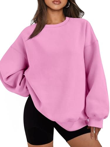 EFAN Womens Oversized Sweatshirts Hoodies Fleece Crewneck Sweaters Casual Tops Comfy Fall Fashion Outfits Winter Clothes 2025 - Image 1