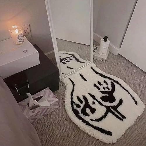 LAKEA Sexy Bathroom Tufted Rugs Soft Non-Slip Absorbent Handmade Carpet Bedroom Bathroom Mat Home Decor Room Decor (23.6X21.7 inch) (Handprint) thumbnail 7