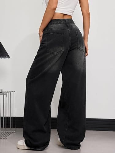 OYICAI Womens Baggy Jeans Wide Leg Denim Pants Y2k 90s Vintage Hip Hop Loose Long Trousers Streetwear thumbnail 3