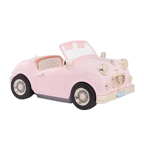 Our Generation – 18-inch Doll Accessories – Pink Doll Car – Toy Vehicle with Radio, Lights & Sounds – Pretend Play 3+ Years– in The Driver's Seat Convertible Cruiser - Image 1