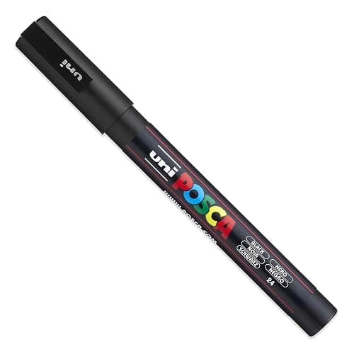 Posca - Ultra Fine to Fine Paint Marker Pens Set - PC-1MR, PC-1M, PC-3M - Black Ink - Pack of 3 thumbnail 6