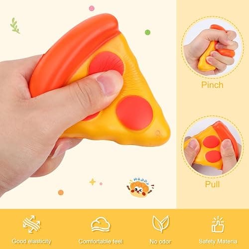 Squishy Ice Cream Squeeze Toys, Cute Pizza Fidget Toys, Cute Food Shaped Fidget Sensory Toys, Soft Anxiety Relief Hand Toys for Adults & Teens, Party Favors, Desk Decor & Relaxation Gifts thumbnail 7
