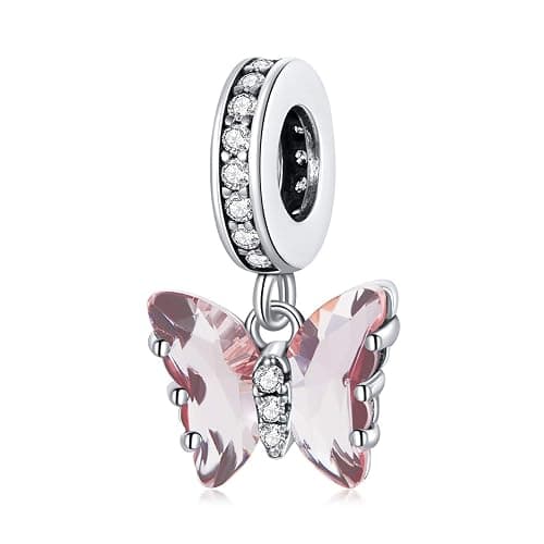 VOROCO Butterfly Dragonfly Cat Charm for Bracelet Cute Animal Collection Bead & Charm for Women Girls 925 Sterling Silver Pendant & Dangle Charm Jewelry for Bracelet and Necklace - Image 1