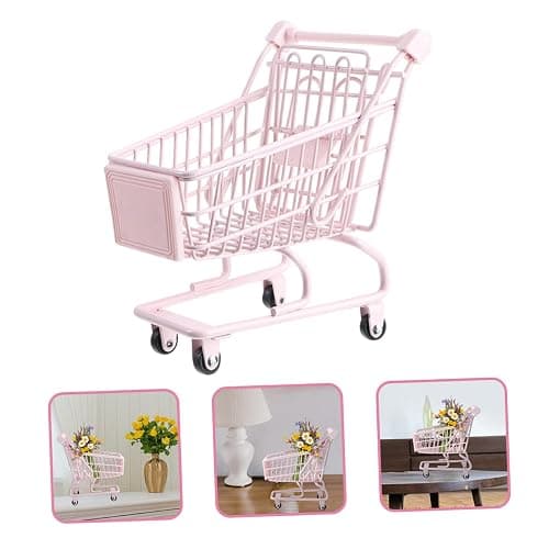 Garneck Supermarket Shopping Cart Toy Small Desk Organizer for Home Decor Cute Display for Bedroom Girl thumbnail 8