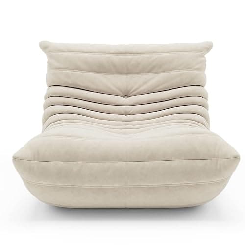 OTDMEL High-end Quality Fireside Togo Chair, Single Suede Togo Couch Sofa, Soft Floor Chaise Lounge Sofa, 1 Seat Lazy Bean Bag Chairs for Living Room Bedroom Salon Office, Non-Compression thumbnail 3