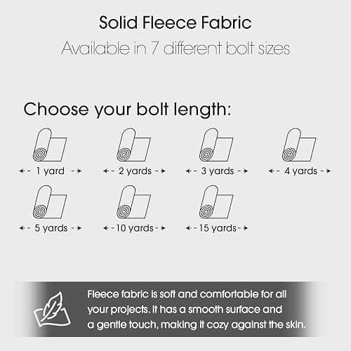 Pico Textiles 4 Yards Bolt - Black Solid Fleece Fabric - Sold by The Bolt - Ideal for Sewing Projects, Scarves, No Sew Fleece Throws & Tie Blankets thumbnail 2