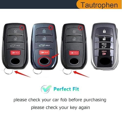 Tautrophen Key Fob Cover Fit for Toyota Camry Mirai 2025 Crown Corolla Grand Highlander Tundra Venza Sequoia thumbnail 2