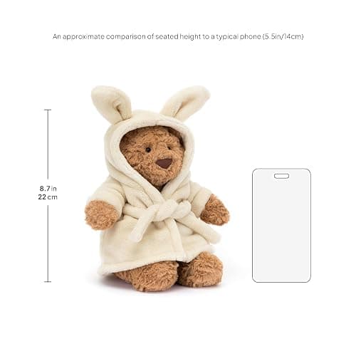Jellycat Bartholomew Bear with Bathrobe Stuffed Animal, 10 inches - Teddy Bear Plush - Soft & Huggable - Classic Children's Gift thumbnail 2