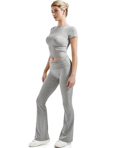 SUUKSESS Women 2 Piece Lounge Sets Going Out Y2K Foldover Pants Matching Pajamas thumbnail 3