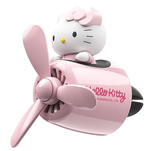 Car Air Freshener, Cute Pink Cat Pilot Vent Clip Interior Accessories, Rotating Propeller Automotive Air Outlet Fan Creative Cartoon Air Fresheners for Car (Pink) - Image 1