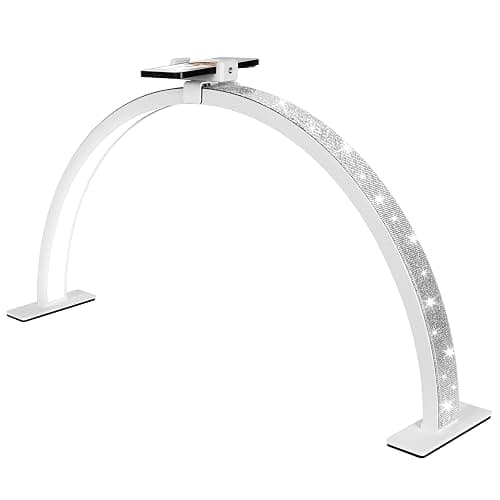 XXCFG 29in Half Moon Light for Nail Desk, 2700K-5600K, Tattoo Lighting Lamp, Nail Desk Lamp, Eyelash Light, Salon&Home, White(Crystal Diamond) - Image 1