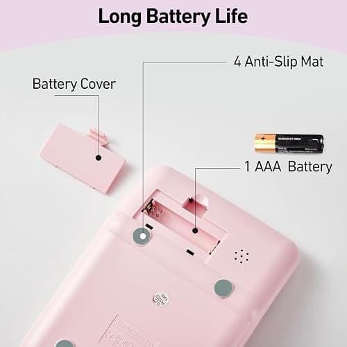 Electronic Calculator,12 Digits Large LCD Display Small Desktop Calculators,Pink Basic with Big Buttons,Easy to Press Mechanical Switch Calculator,4 Function Office Supplies for Home and School (Pink) thumbnail 4