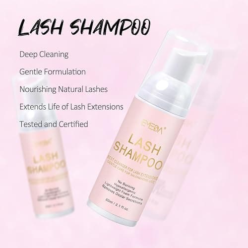 EMEDA Lash Shampoo Kit 2.02 fl oz Lash Cleaning Kit with Rechargeable Fan Dryer/Brush/Rinse Bottle, Oil-free Cleanser Wash for Extensions & Clusters & Natural Eyelashes, Cleaner for Eyelash Care thumbnail 3
