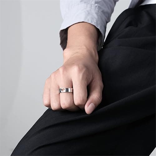 Yifnny Matching Rings for Couples, Couple Heart Rings Set Couple Rings I LOVE YOU Matching Heart Promise Rings for Her and Her Engagement Wedding Ring thumbnail 3
