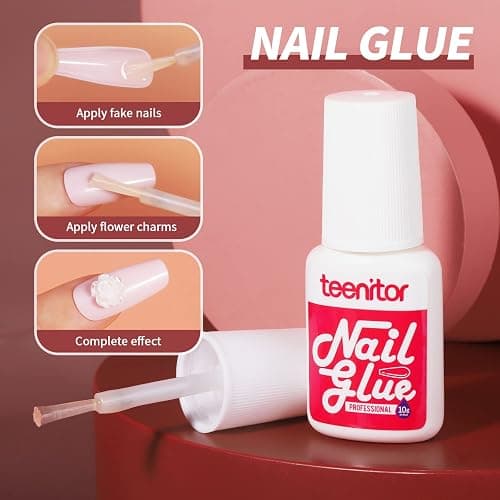 Teenitor Full Cover Color Press On Coffin Nails, 576pcs Fake Nail Tips in 24 Colors, Glue On Long Ballerina False Nails thumbnail 5