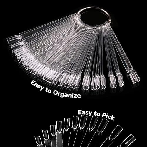 Swatches 100Pcs Swatch Sticks Colour Display Tips Art Tips Sticks with Metal Ring for Salon and Beginners (Clear) thumbnail 6