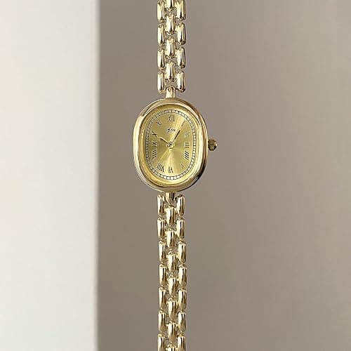 PASOY Women’s Bracelet Watch Small Face – Elegant Oval Quartz Analog Wristwatch with Metal Link Band, Gold & Silver Options, Slim Roman Numeral Dial Dress Watch for Ladies thumbnail 4