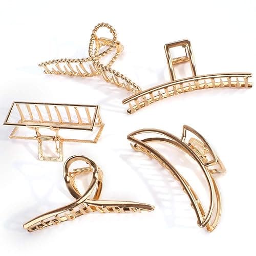 ANBALA Gold Hair Clips, Metal Large Claw Clips for Thick Hair Big Jaw Clips for Hair, Butterfly Hair Clips Hair Accessories for Women thumbnail 8